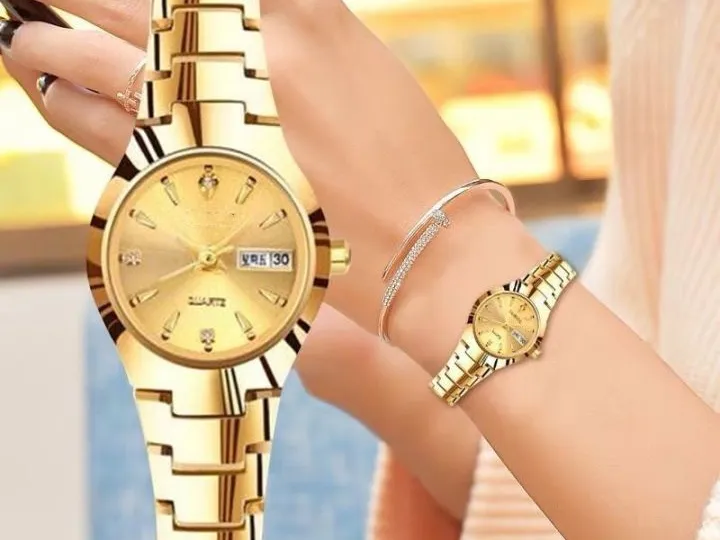 Luxurious Ladies Golden Fashion Watch 100% Imported Quality Classical Collection Fashion Watch for Girl's