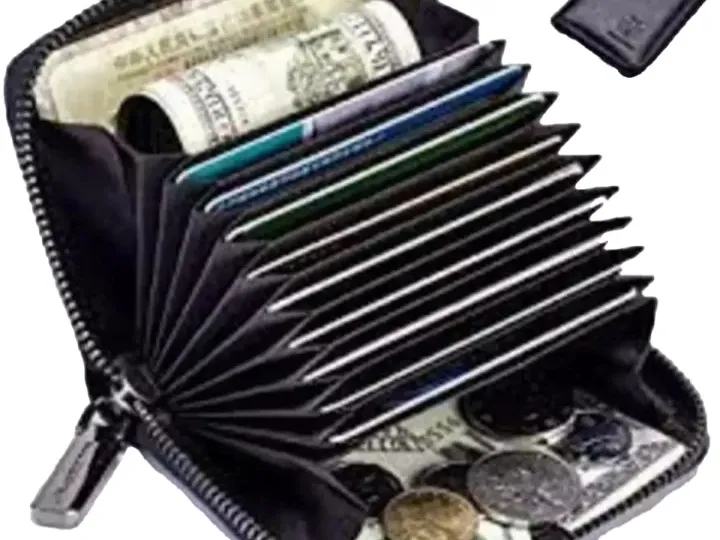 Zip card wallet Genuine Leather Minimalist Men's Purse Long Wallet For Men Bi Fold Simple Wallet Clasp Card Holder Wallet Small